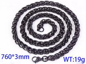 Stainless Steel Black-plating Necklace - KN28390-Z