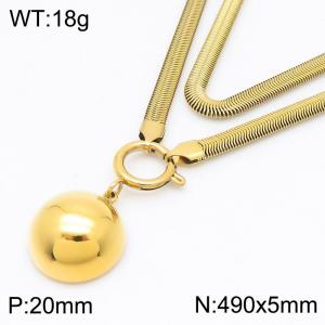 SS Gold-Plating Necklace - KN283982-Z