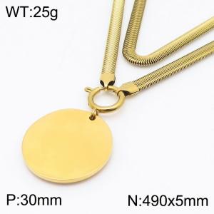 SS Gold-Plating Necklace - KN283984-Z