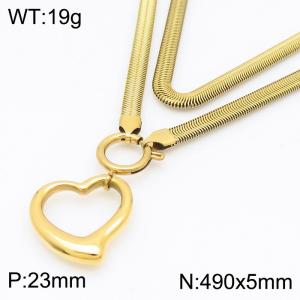 SS Gold-Plating Necklace - KN283988-Z