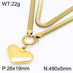 SS Gold-Plating Necklace - KN283990-Z