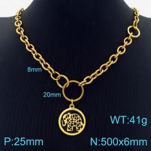 SS Gold-Plating Necklace - KN284005-Z