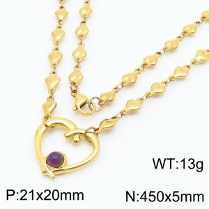 SS Gold-Plating Necklace - KN284052-Z