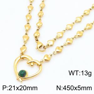SS Gold-Plating Necklace - KN284053-Z