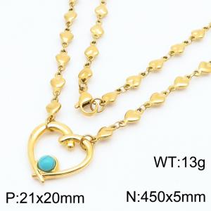SS Gold-Plating Necklace - KN284055-Z