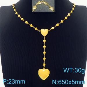 SS Gold-Plating Necklace - KN284058-Z