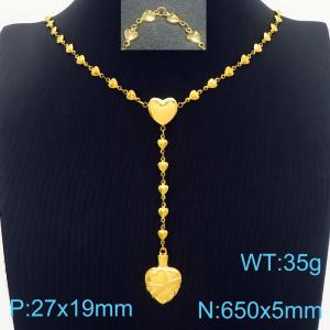 SS Gold-Plating Necklace - KN284060-Z