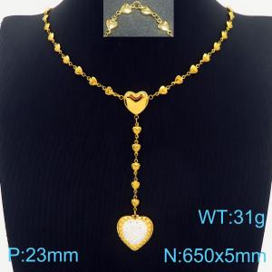 SS Gold-Plating Necklace - KN284064-Z