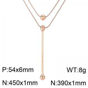 SS Rose Gold-Plating Necklace - KN284069-CM