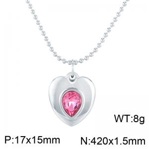 Stainless Steel Stone Necklace - KN284071-HM