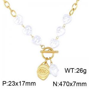 SS Gold-Plating Necklace - KN284103-NJ