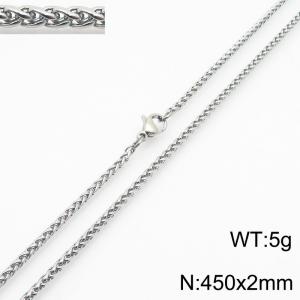Stainless steel flower basket chain necklace - KN284117-Z