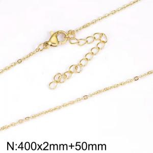 Stainless Steel Gold O-Shape Round Necklace Small Chain - KN284174-Z