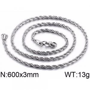 Personalized trend Fried Dough Twists chain necklace fashionable steel twisted rope chain - KN28429-K
