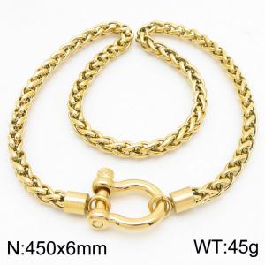 SS Gold-Plating Necklace - KN28454-K