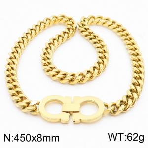 SS Gold-Plating Necklace - KN28508-K