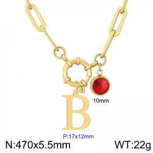 Stainless steel slingshot buckle English letter necklace - KN285884-Z