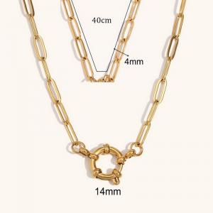 Stainless steel spring buckle pendant necklace - KN286023-Z