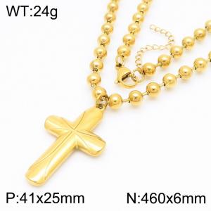 Trendy and personalized stainless steel cross necklace - KN287408-Z