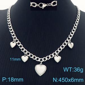 Fashionable and popular stainless steel five heart necklace - KN287537-Z