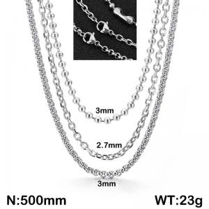 50cm Multi-style Stainless Steel Necklace Women's Set Silver - KN287958-Z