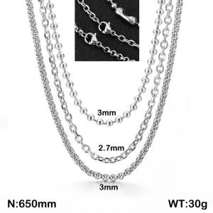 65cm Multi-style Stainless Steel Necklace Women's Set Silver - KN287961-Z