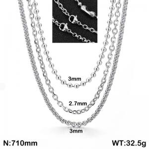 71cm Multi-style Stainless Steel Necklace Women's Set Silver - KN287962-Z