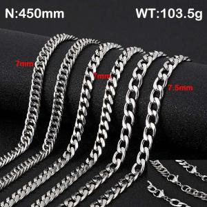 45cm Multi-Size Stainless Steel Side Chain Neutral Silver - KN287964-Z