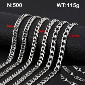 50cm Multi-Size Stainless Steel Side Chain Neutral Silver - KN287965-Z