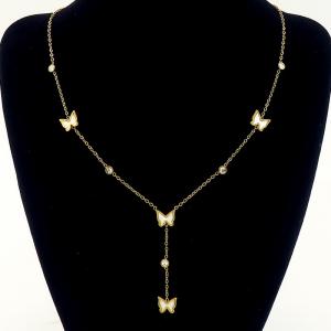 SS Gold-Plating Necklace - KN287980-BI