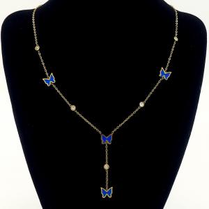 SS Gold-Plating Necklace - KN287981-BI