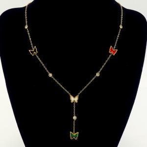 SS Gold-Plating Necklace - KN287983-BI