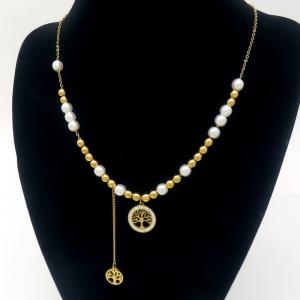 SS Gold-Plating Necklace - KN289102-HM