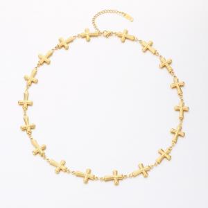 SS Gold-Plating Necklace - KN289837-SP