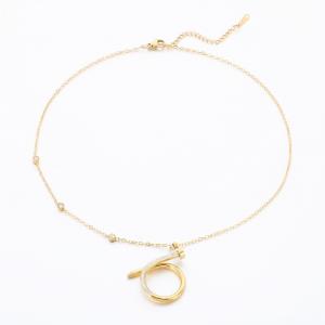 SS Gold-Plating Necklace - KN289968-SP