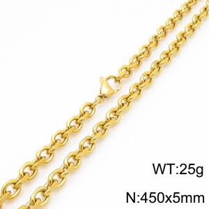 Stainless steel edged 0-chain necklace - KN290087-Z