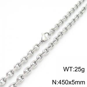 Stainless steel edged 0-chain necklace - KN290088-Z