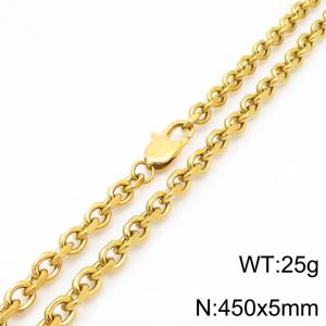 Stainless steel edged 0-chain necklace - KN290089-Z