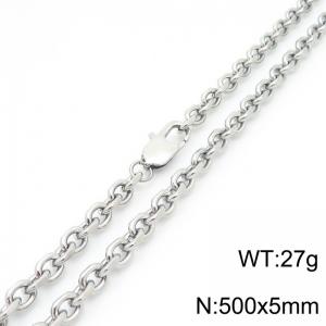 Stainless steel edged 0-chain necklace - KN290195-Z