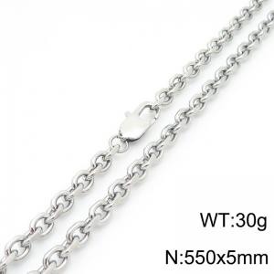 Stainless steel edged 0-chain necklace - KN290196-Z