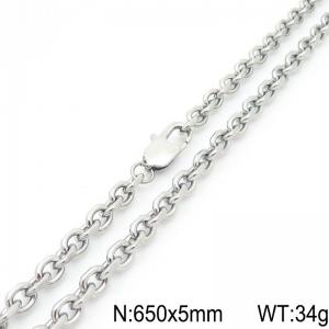 Stainless steel edged 0-chain necklace - KN290198-Z