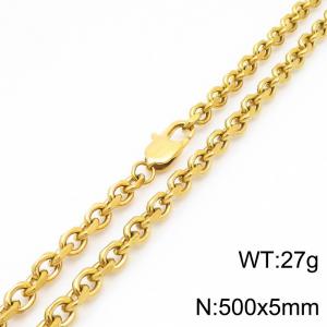 Stainless steel edged 0-chain necklace - KN290199-Z