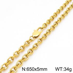 Stainless steel edged 0-chain necklace - KN290202-Z