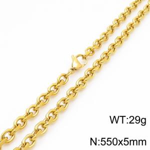 Stainless steel edged 0-chain necklace - KN290204-Z