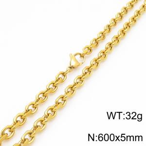 Stainless steel edged 0-chain necklace - KN290205-Z