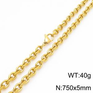 Stainless steel edged 0-chain necklace - KN290208-Z