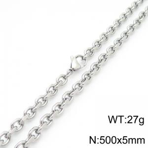 Stainless steel edged 0-chain necklace - KN290209-Z