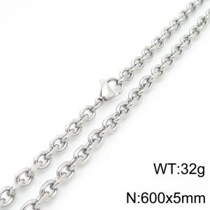 Stainless steel edged 0-chain necklace - KN290211-Z