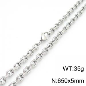 Stainless steel edged 0-chain necklace - KN290212-Z