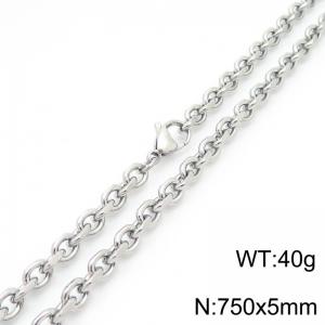 Stainless steel edged 0-chain necklace - KN290214-Z